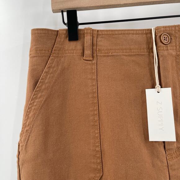 Z SUPPLY Noah Cargo Pants Size Extra Large Chestnut Cropped NWT Cotton Stretch - Picture 12 of 16